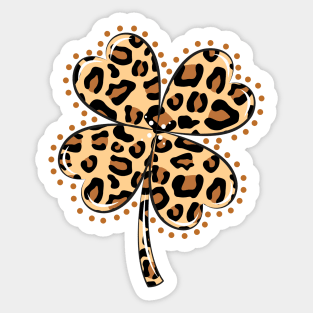 Leopard Shamrock Sticker